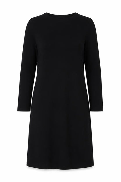 Marks and Spencer Women Black Size 8 Shift Jersey Long Sleeve Dress
