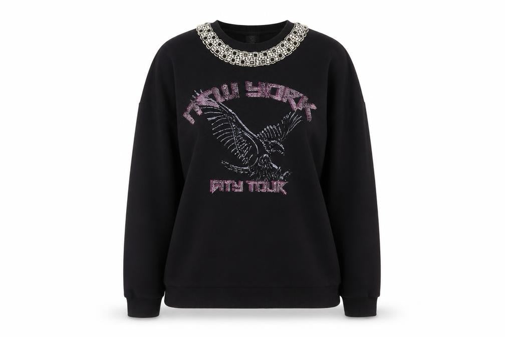 Womens UK Size 8 River Island Black Pullover Sweatshirt