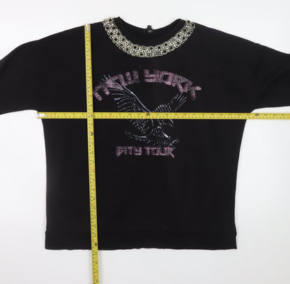 Womens UK Size 8 River Island Black Pullover Sweatshirt