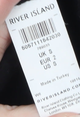 Womens UK Size 8 River Island Black Pullover Sweatshirt