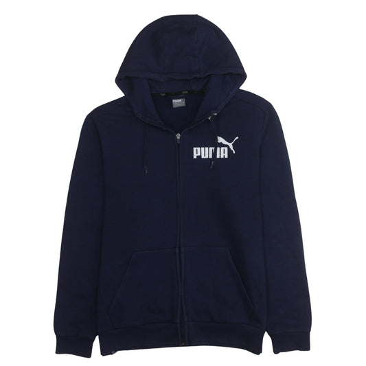 Mens UK Size L PUMA Blue Full Zip Hoodie