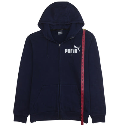 Mens UK Size L PUMA Blue Full Zip Hoodie