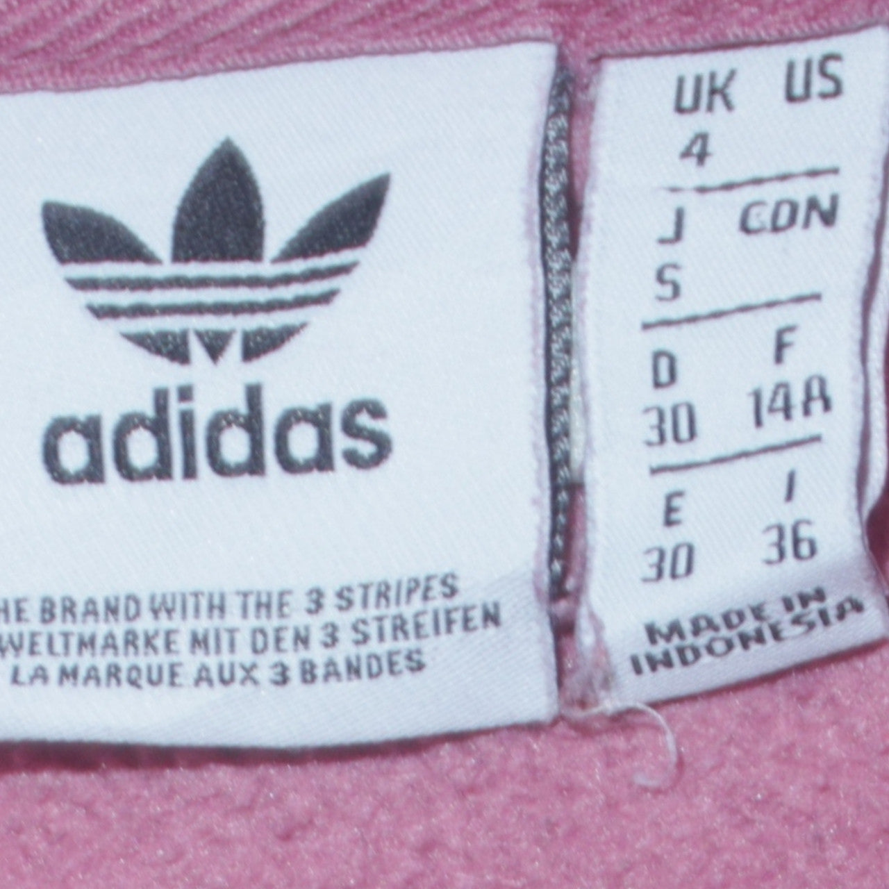 Womens UK Size 4 adidas Pink Pullover Hoodie