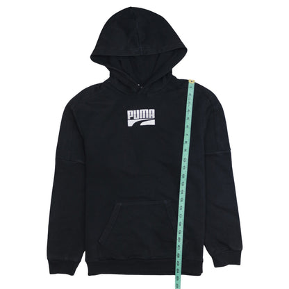 Puma Boys Black Pullover Hoodie 13-14 Years Logo Cotton Blend Sweatshirt
