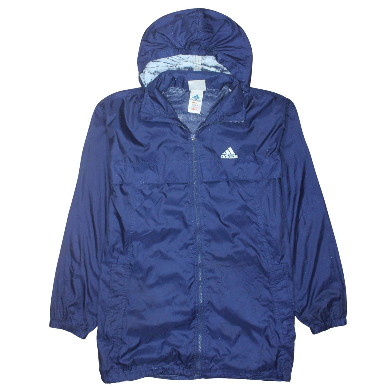 Womens UK Size L adidas Blue Windbreaker Coat