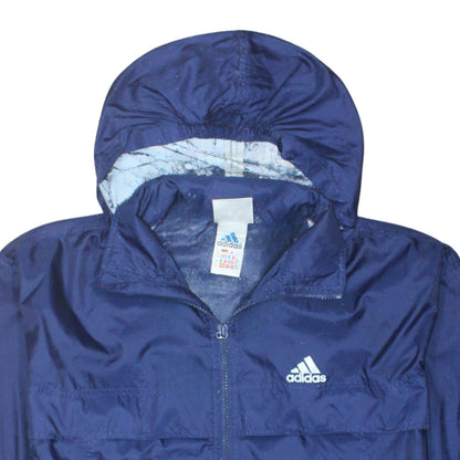 Womens UK Size L adidas Blue Windbreaker Coat