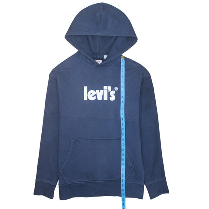 Mens UK Size M Levi's Blue Pullover Hoodie