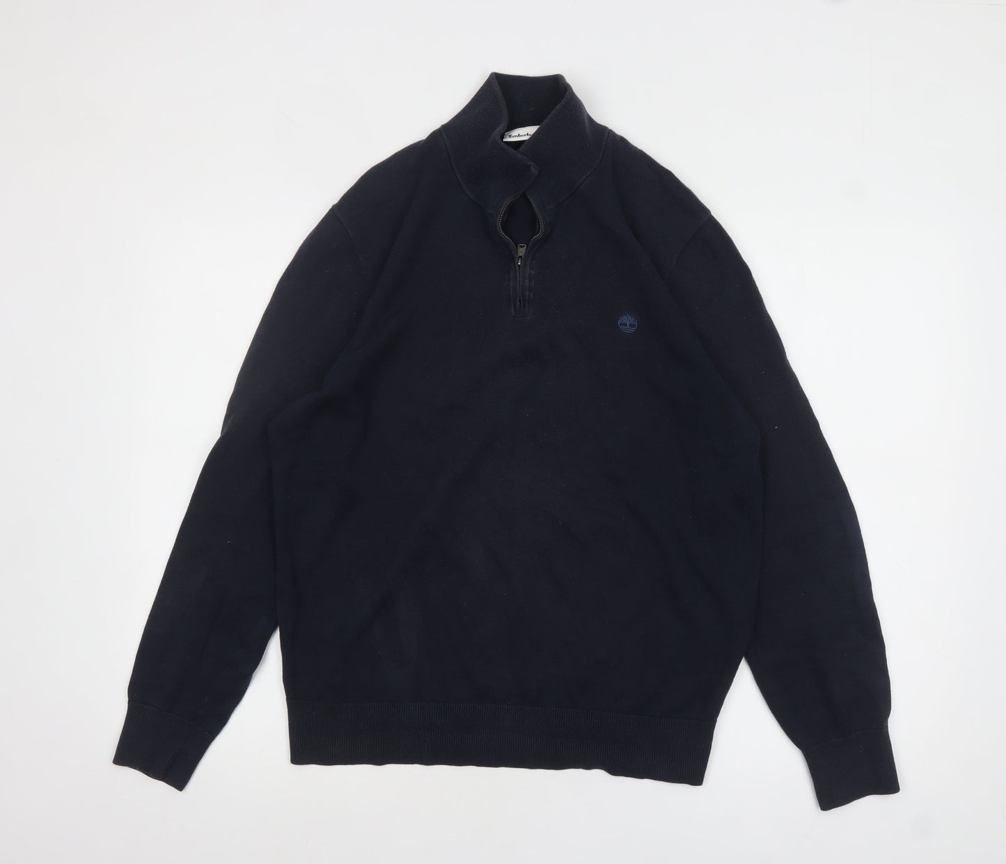 Mens UK Size M Timberland Blue 1/4 Zip Jumper
