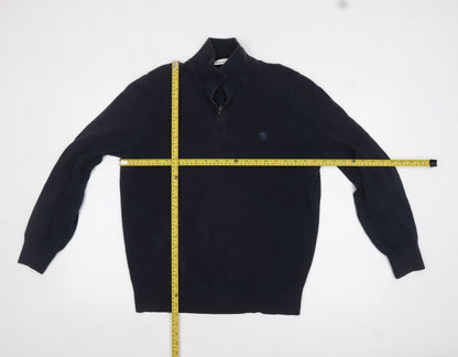 Mens UK Size M Timberland Blue 1/4 Zip Jumper