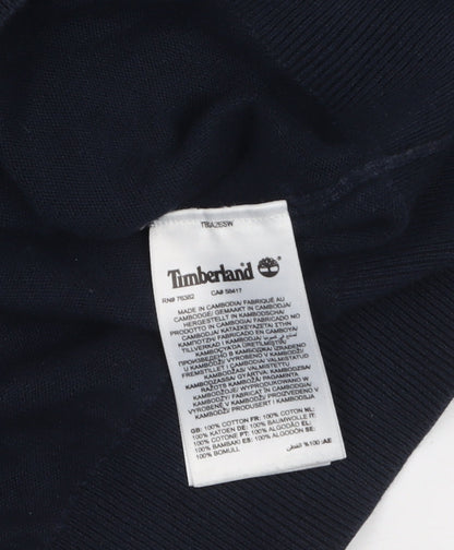 Mens UK Size M Timberland Blue 1/4 Zip Jumper
