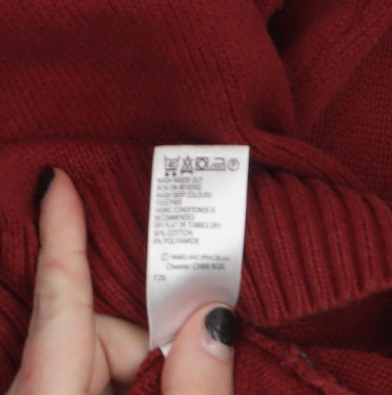Mens UK Size S Marks and Spencer Red Pullover Jumper