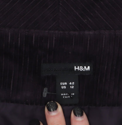Womens UK Size 14 H&M A-Line Corduroy Skirt