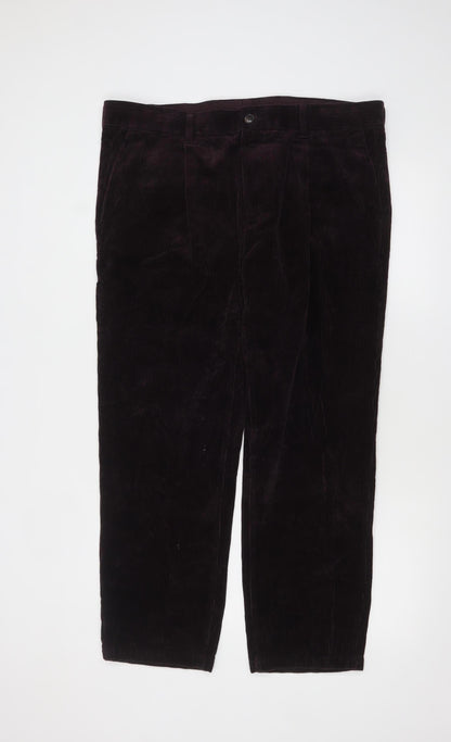 Mens UK Size 38/29 Marks and Spencer Regular Fit Casual Brown Trousers