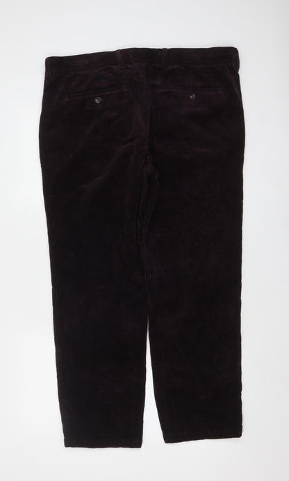 Mens UK Size 38/29 Marks and Spencer Regular Fit Casual Brown Trousers