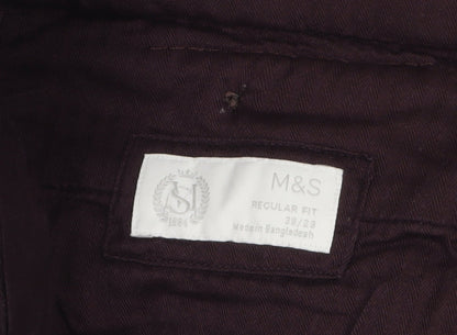 Mens UK Size 38/29 Marks and Spencer Regular Fit Casual Brown Trousers