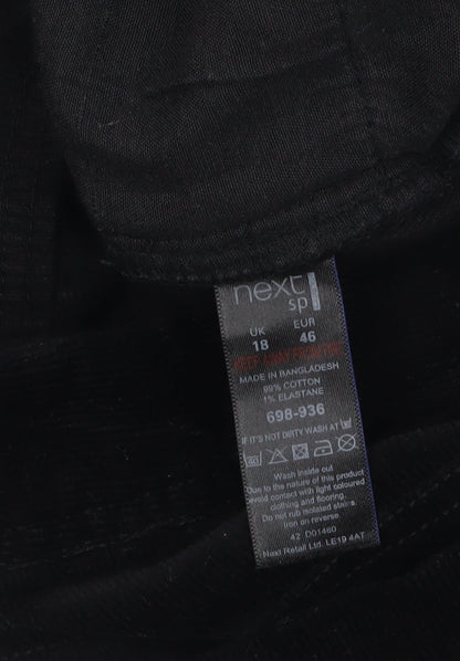 Womens UK Size 18 NEXT Regular Fit Chino Black Trousers