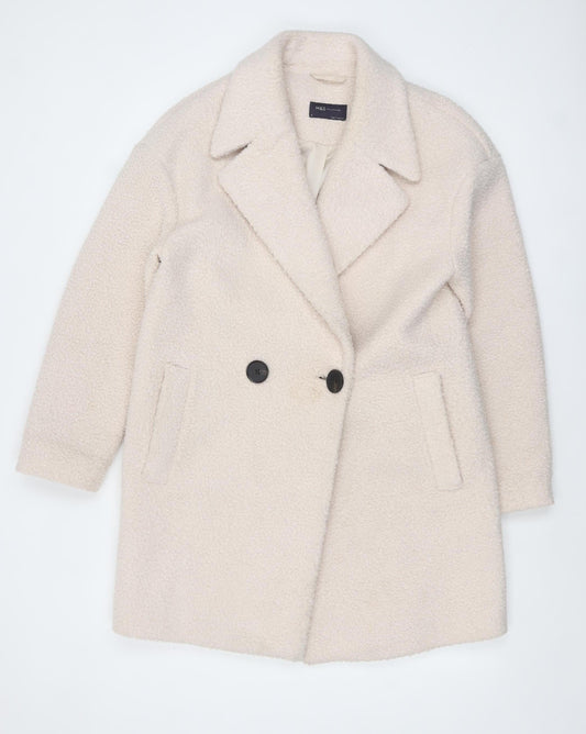 Womens UK Size 10 Marks and Spencer Beige Overcoat
