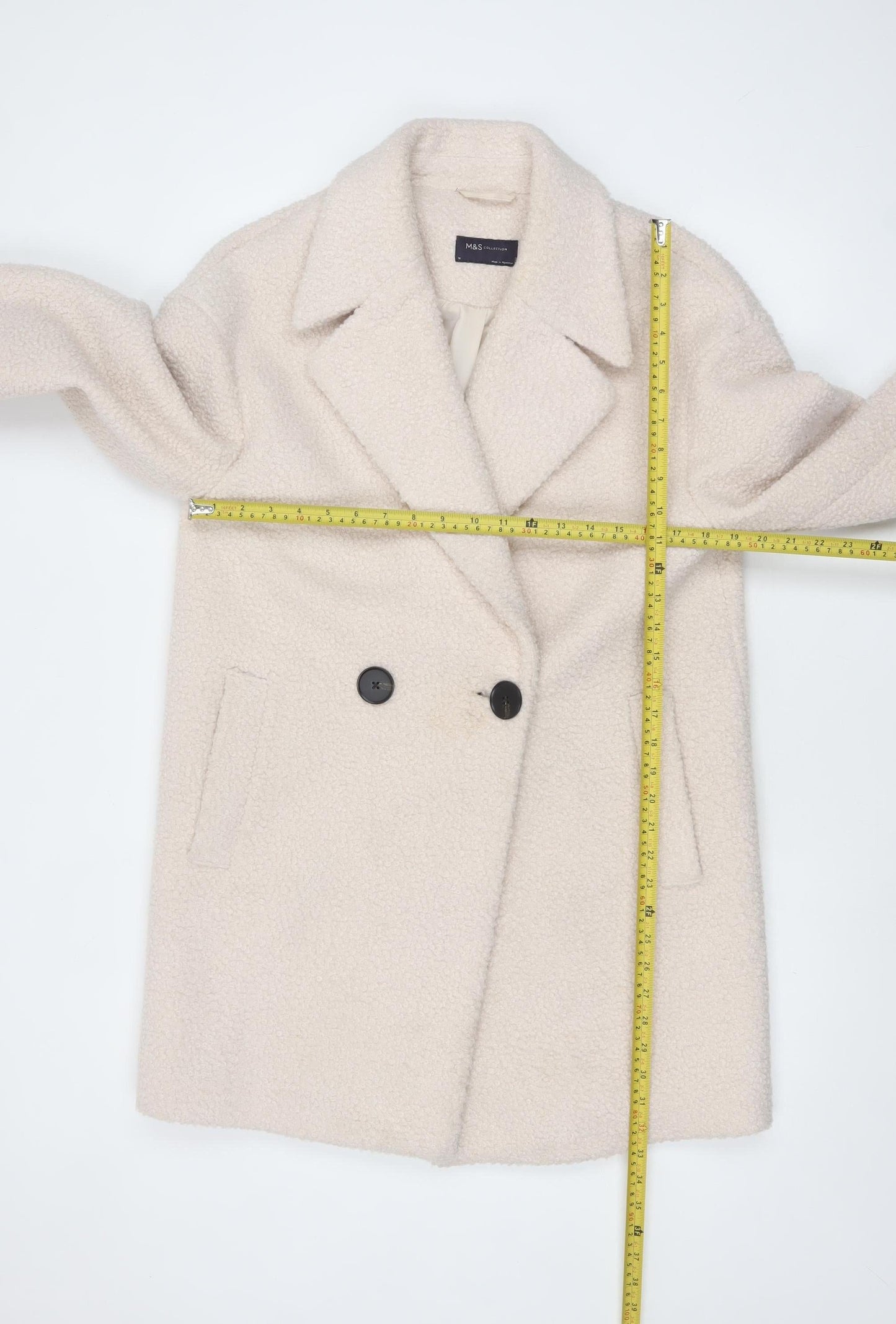 Womens UK Size 10 Marks and Spencer Beige Overcoat