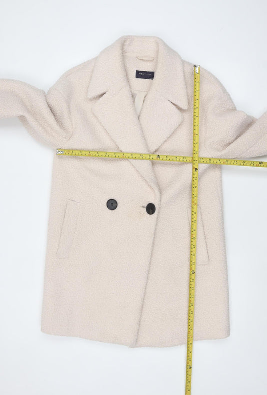 Womens UK Size 10 Marks and Spencer Beige Overcoat