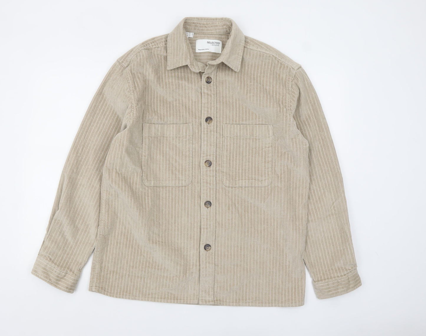 Mens UK Size S Selected Homme Beige Basic Jacket