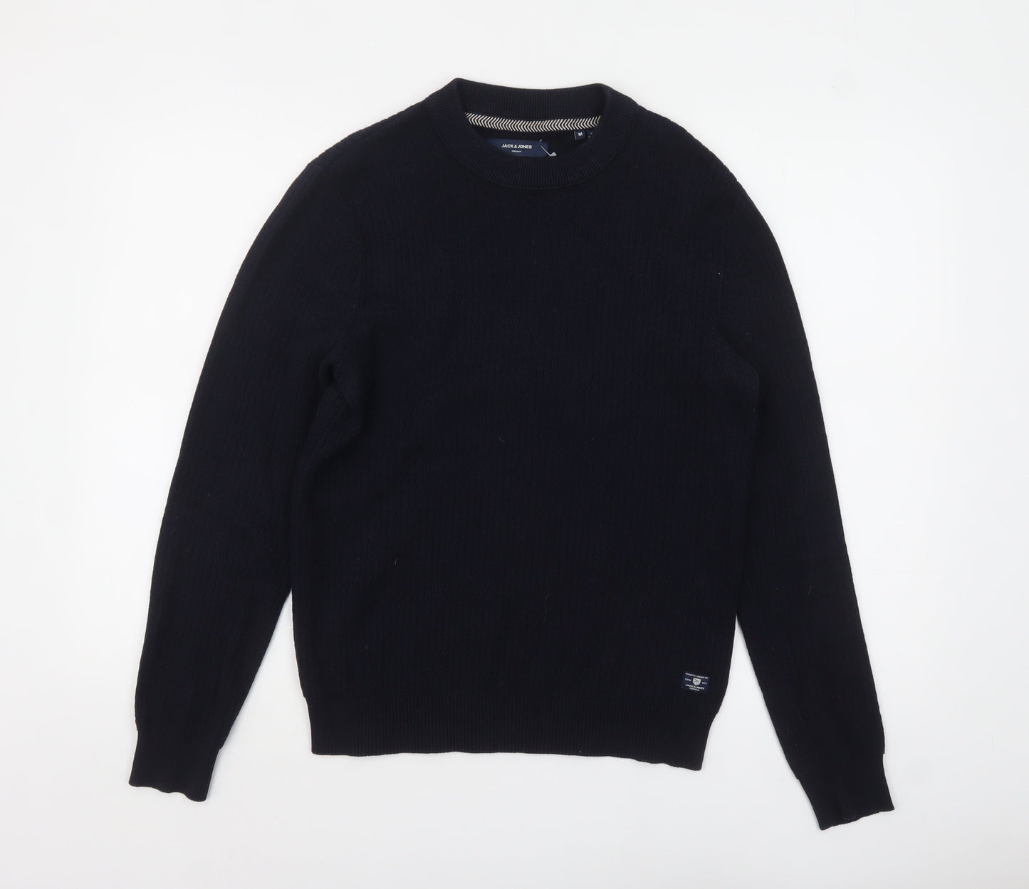 Mens UK Size M JACK & JONES Black Pullover Jumper