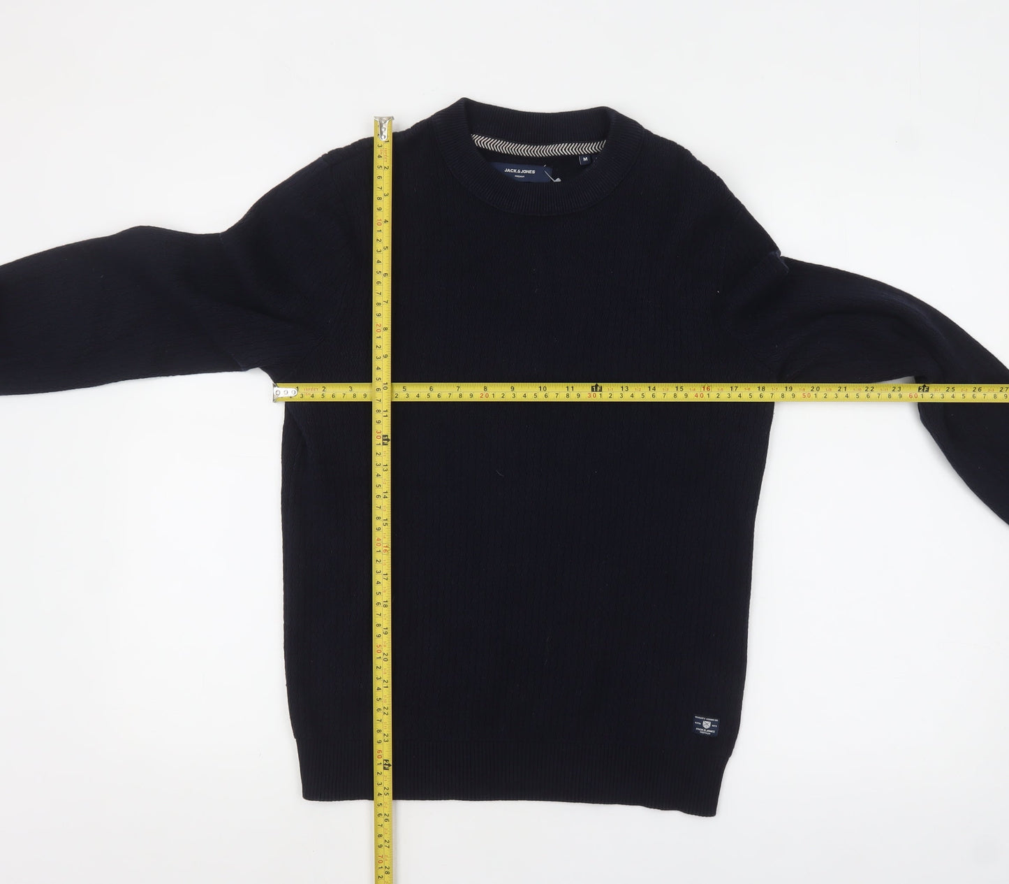 Mens UK Size M JACK & JONES Black Pullover Jumper