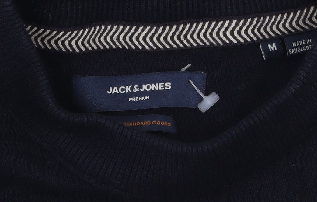 Mens UK Size M JACK & JONES Black Pullover Jumper
