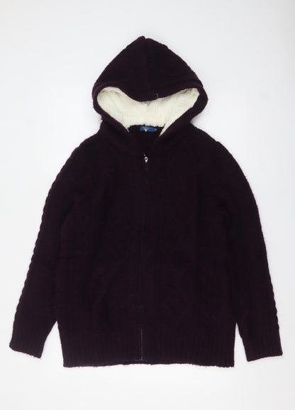 Womens UK Size 16 Cotton Traders Purple Full Zip Jumper