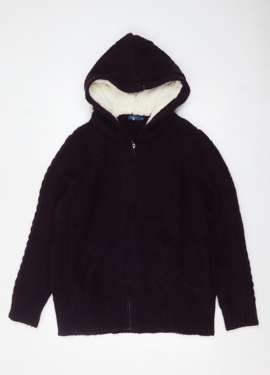 Womens UK Size 16 Cotton Traders Purple Full Zip Jumper