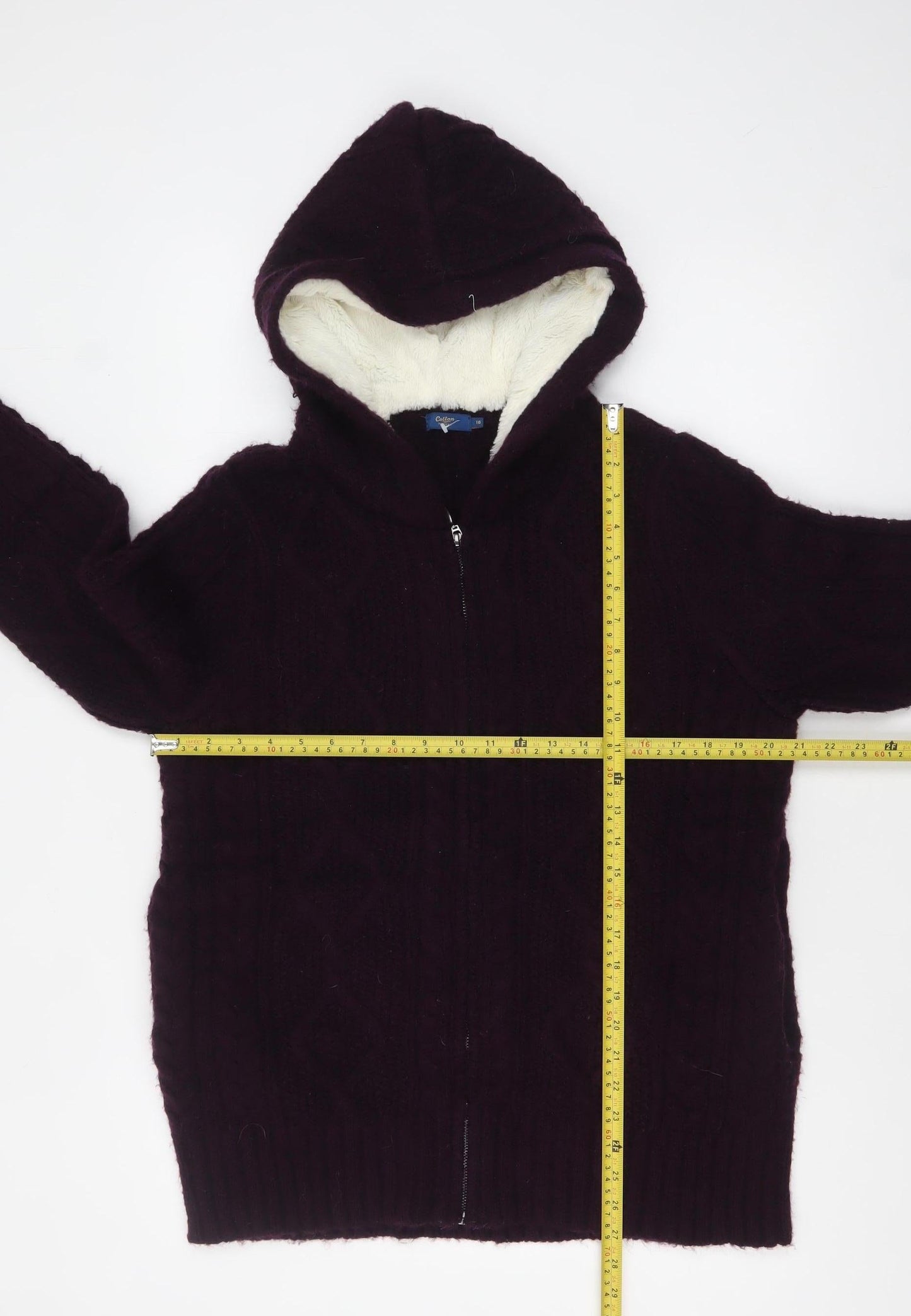 Womens UK Size 16 Cotton Traders Purple Full Zip Jumper