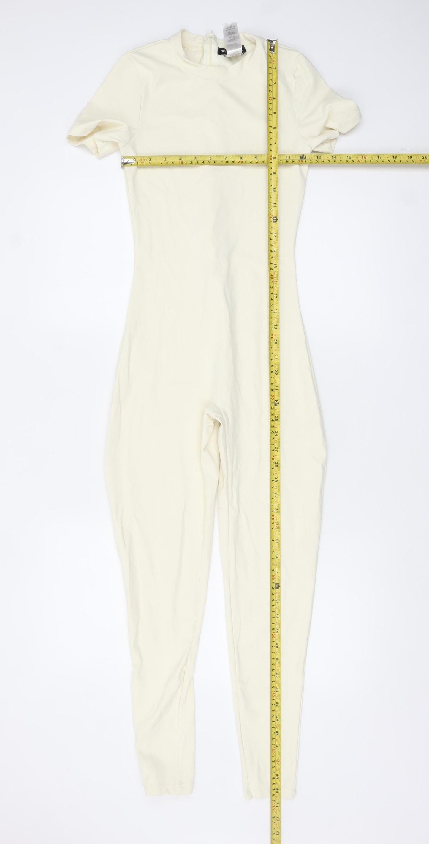 Womens UK Size 8 PRETTYLITTLETHING One-Piece Ivory Catsuit