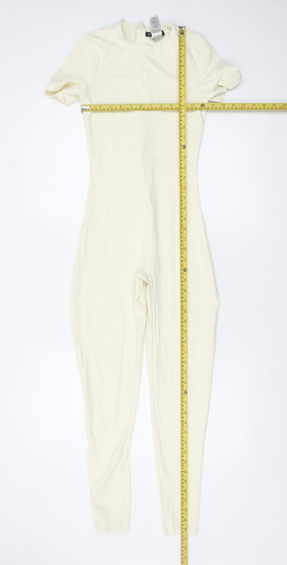 Womens UK Size 8 PRETTYLITTLETHING One-Piece Ivory Catsuit