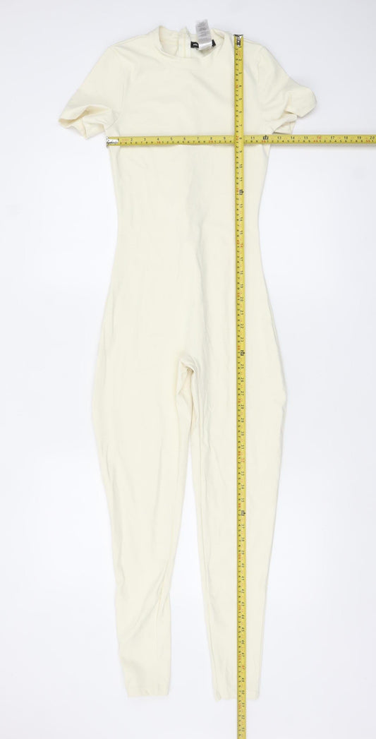 Womens UK Size 8 PRETTYLITTLETHING One-Piece Ivory Catsuit