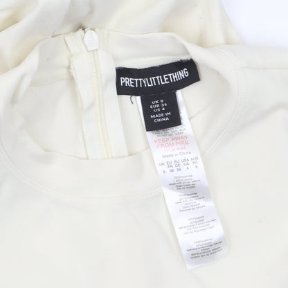 Womens UK Size 8 PRETTYLITTLETHING One-Piece Ivory Catsuit