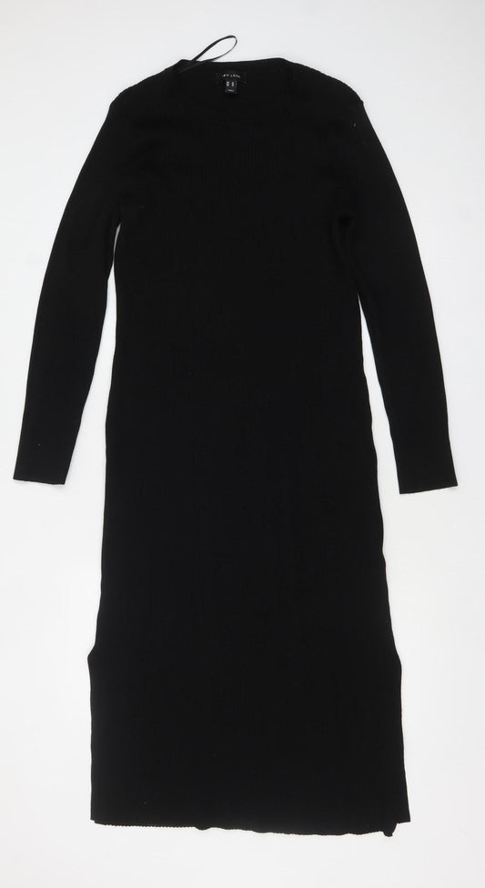 New Look Women’s Black Knit Bodycon Midi Dress Size 18