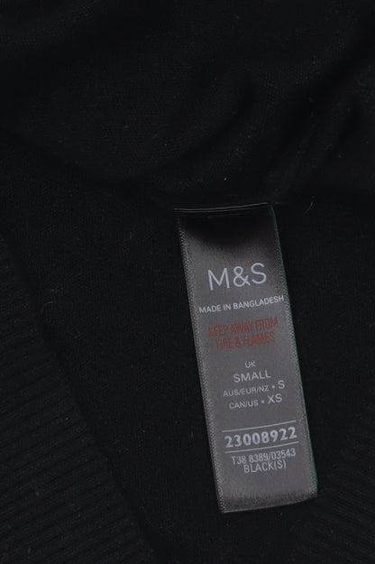 Marks and Spencer Women's Black Roll Neck Jumper Size S