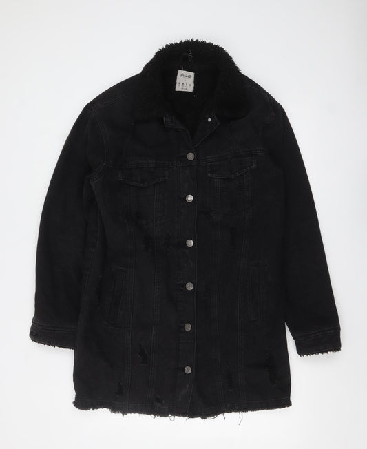 Womens UK Size 10 Denim Co. Black Denim Jacket
