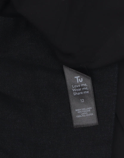 Womens UK Size 12 TU Regular Black Suit Waistcoat
