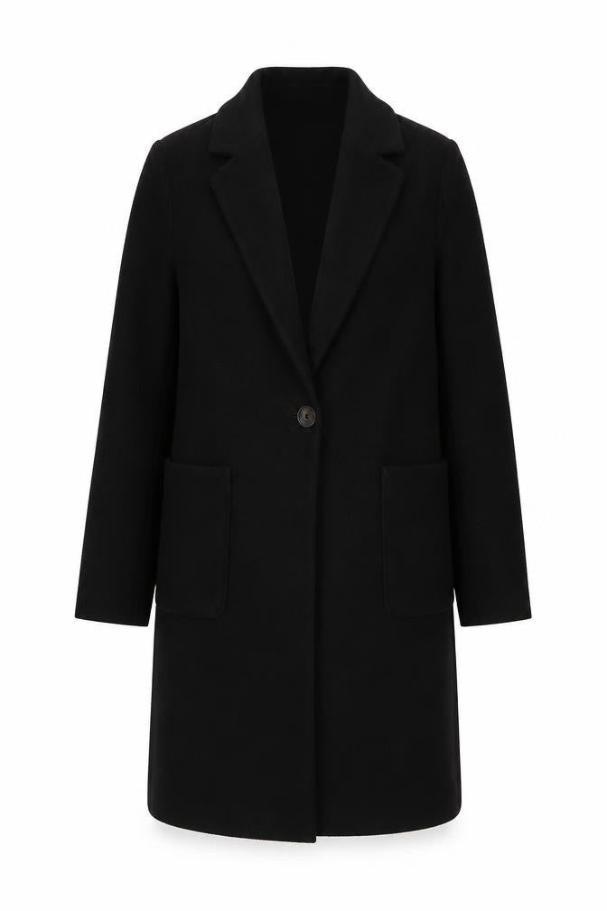 Womens UK Size 10 Marks and Spencer Black Overcoat