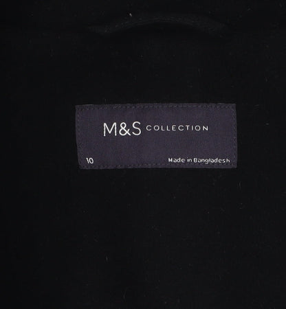 Womens UK Size 10 Marks and Spencer Black Overcoat