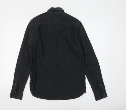 Superdry Men’s Black Flannel Button-Up Long Sleeve Casual Shirt Medium