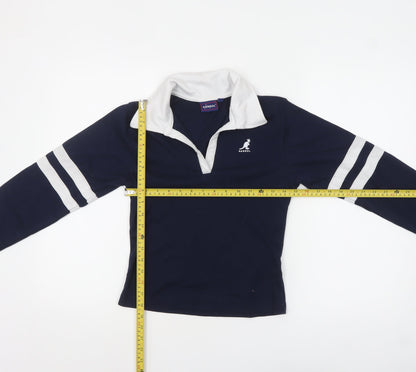 Kangol Women's Blue Collared Long Sleeve Polo Shirt Size 10