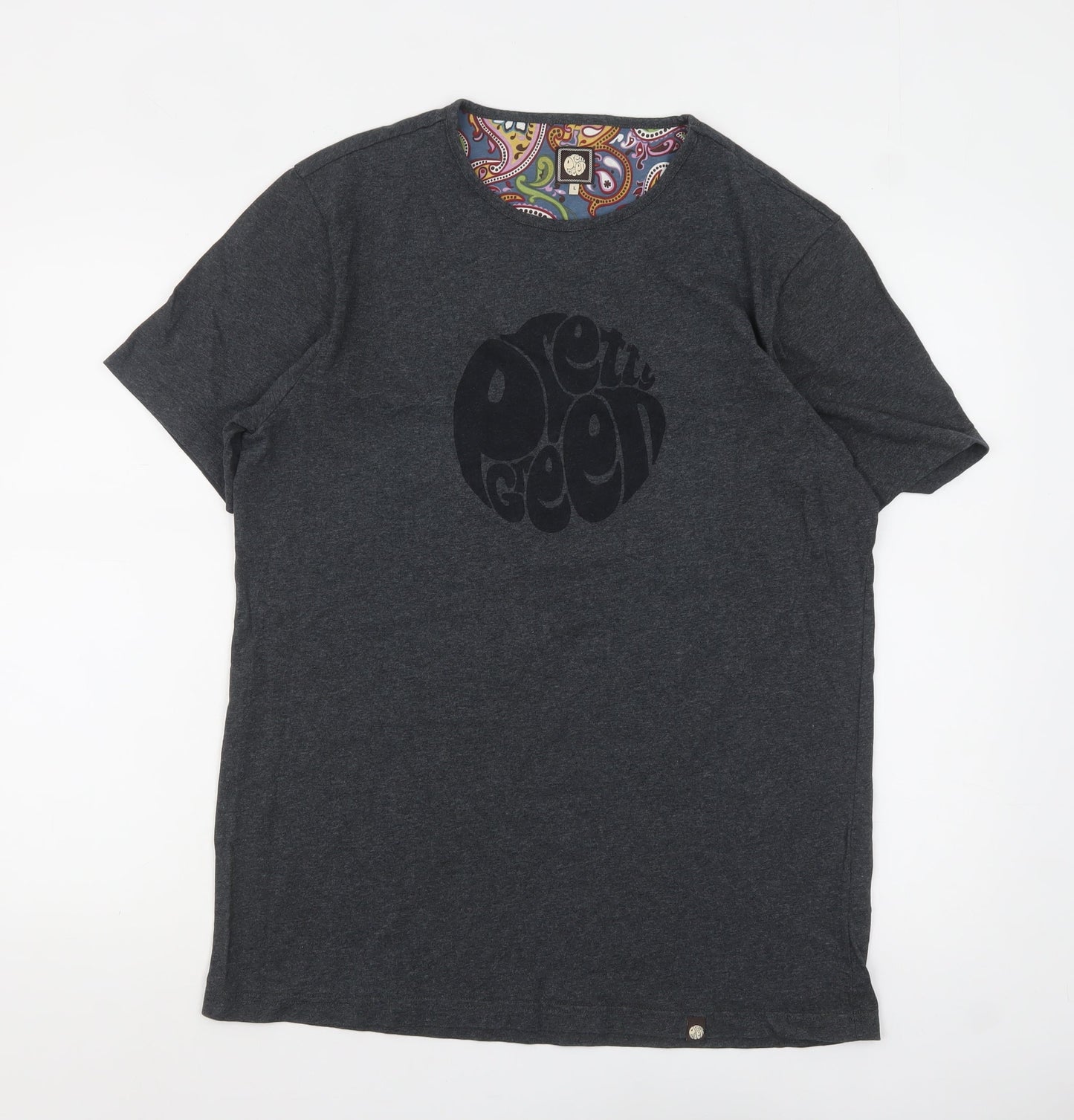 Mens UK Size L Pretty Green Grey  T-Shirt