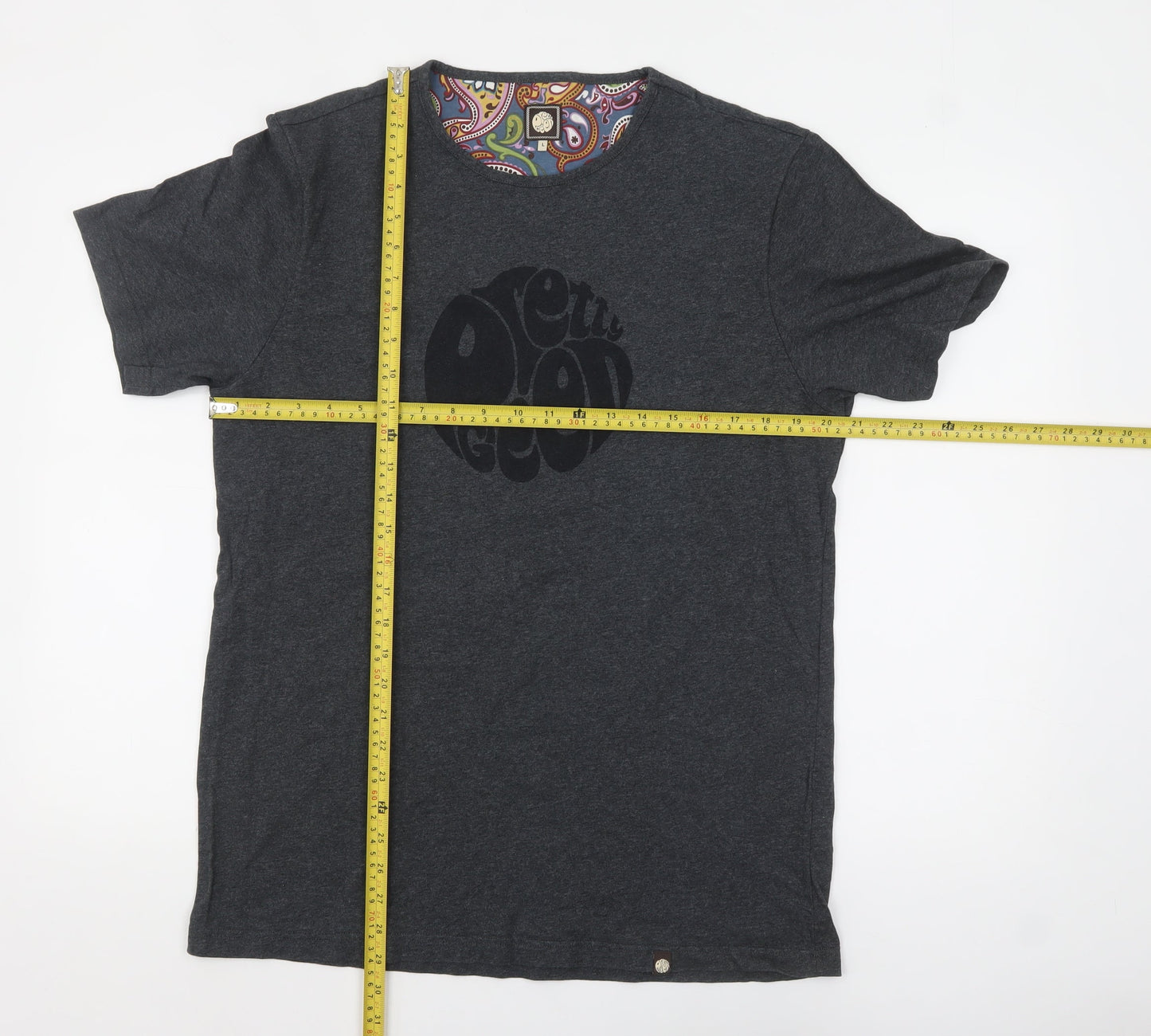 Mens UK Size L Pretty Green Grey  T-Shirt