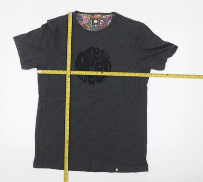 Mens UK Size L Pretty Green Grey  T-Shirt