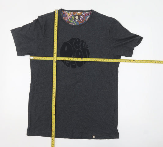Mens UK Size L Pretty Green Grey  T-Shirt