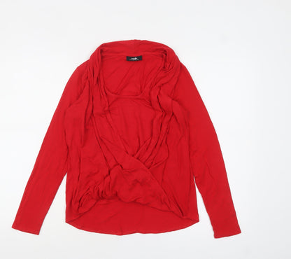 Womens UK Size 12 Wallis Red Wrap Blouse