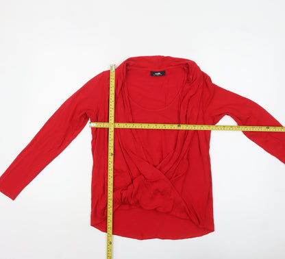 Womens UK Size 12 Wallis Red Wrap Blouse