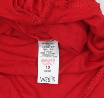 Womens UK Size 12 Wallis Red Wrap Blouse