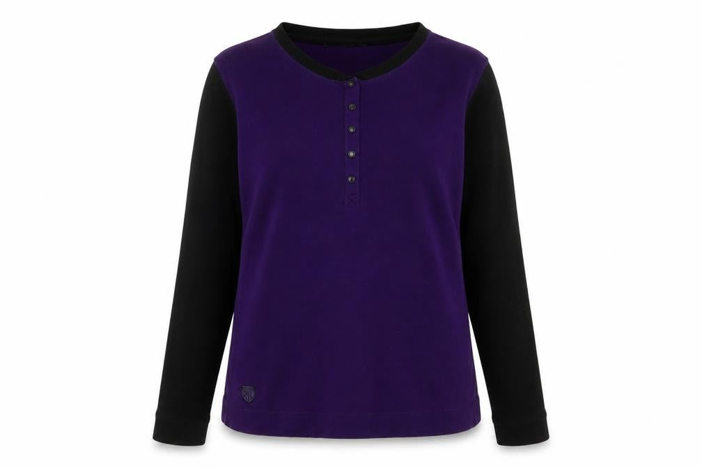 Womens UK Size XL Ralph Lauren Purple Jersey Button-Up